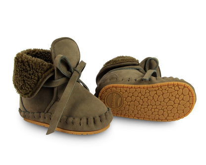Chaussures Bébé en Cuir Fourré, Jaya Stone