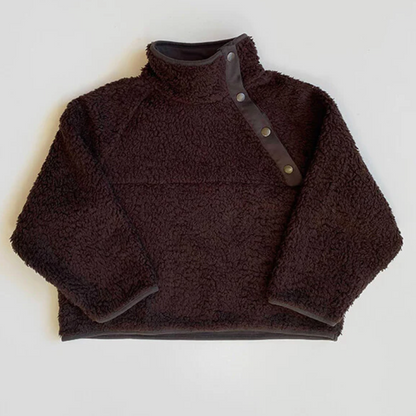 Sweater Sherpa en Coton Biologique, Chocolate