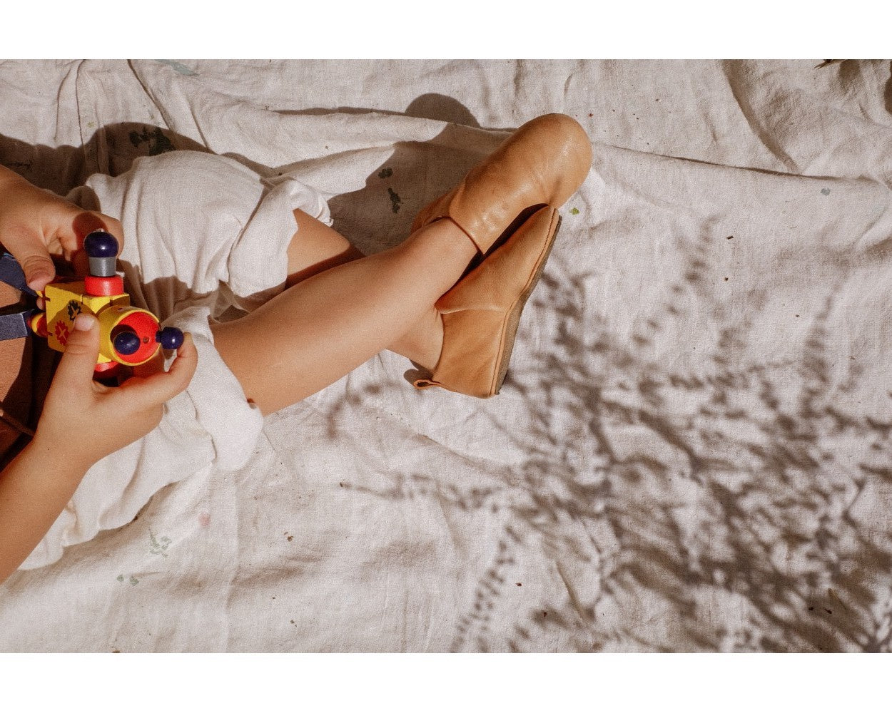 Chaussures / Chaussons Bébé et Enfant en Cuir, Flower Nude