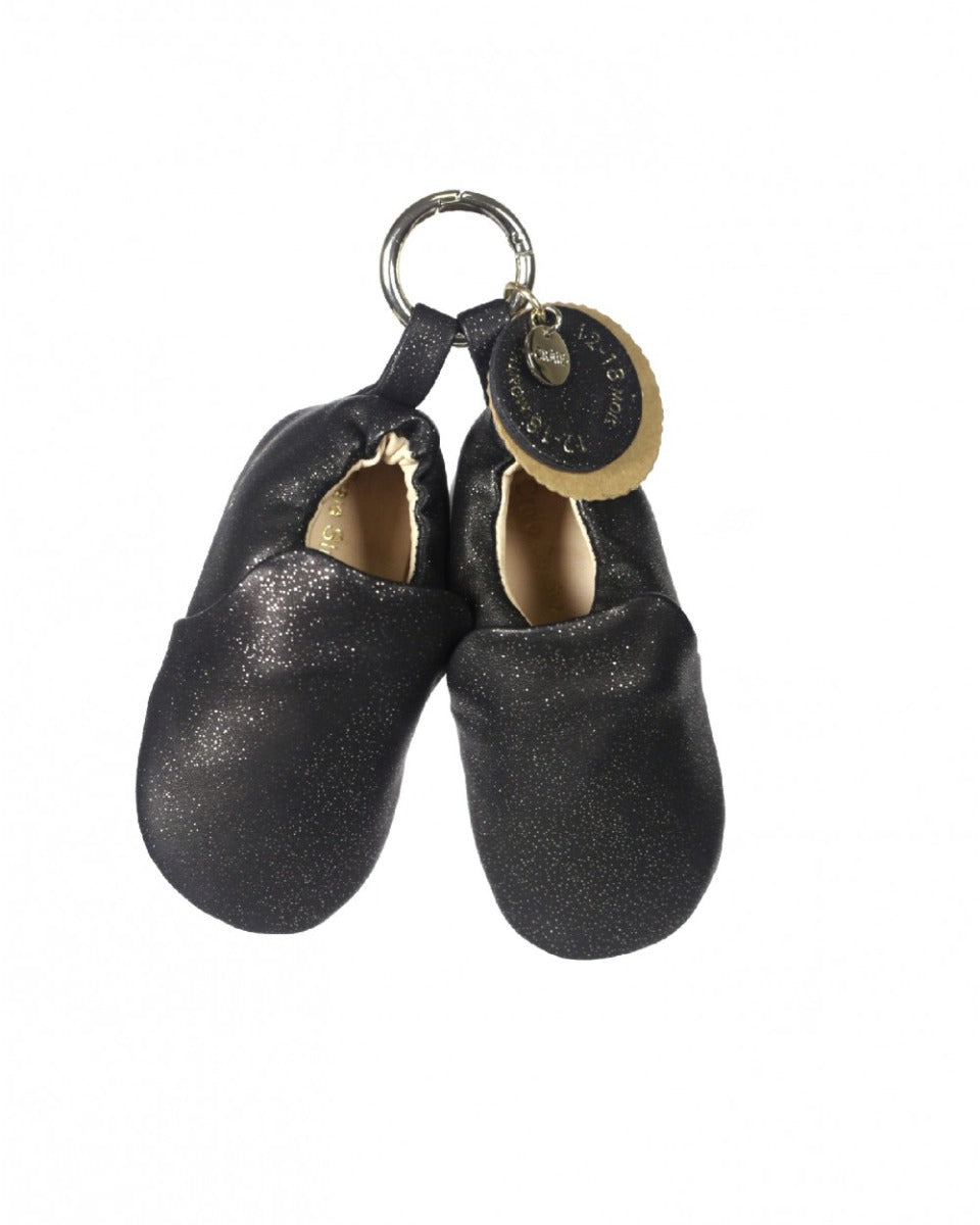 Chaussures / Chaussons Bébé et Enfant en Cuir, Pépite Noir