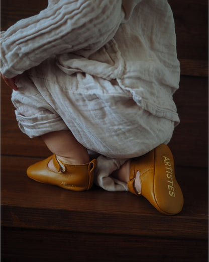 Chaussures / Chaussons Bébé et Enfant en Cuir, Salomé Caramel