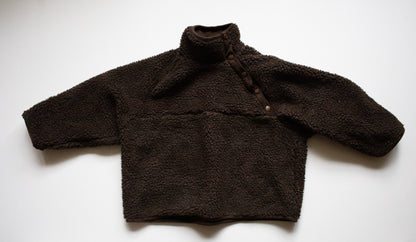 Sweater Sherpa en Coton Biologique, Chocolate